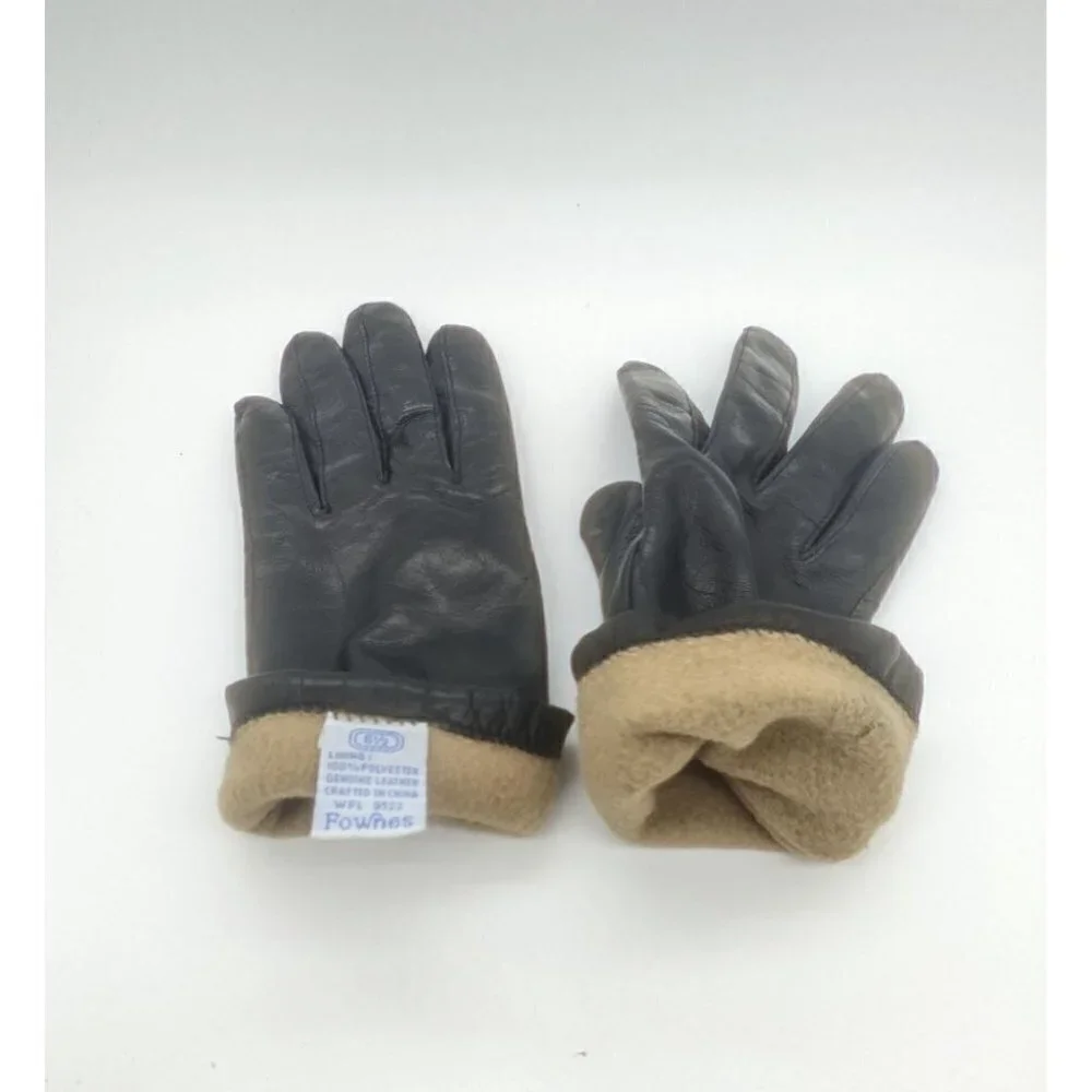 Women's Genuine Leather Winter Gloves Lined With Insulation Size Medium.
